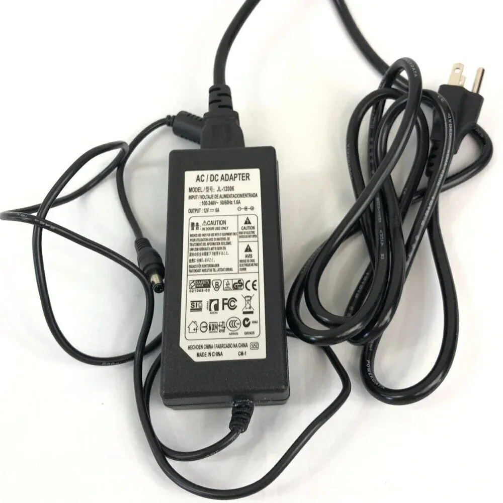 AC/DC Adapter Model JL-12006 Input 100-240V 1.6A Output 12V=6A